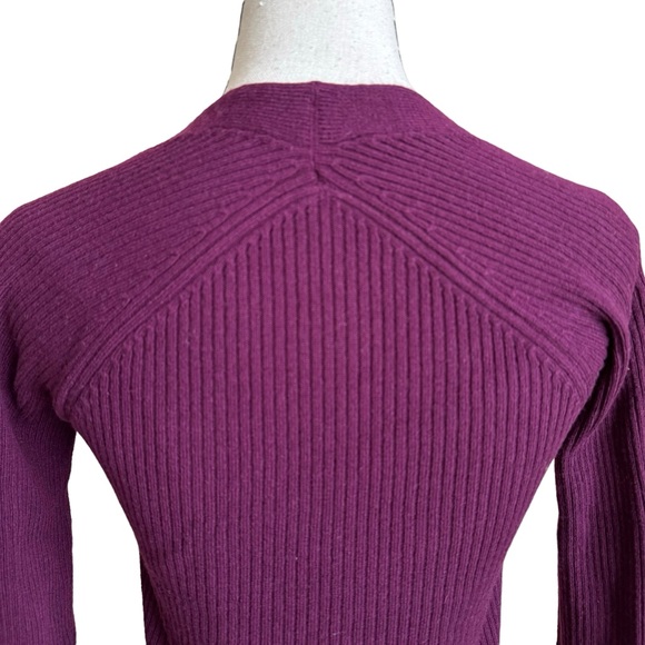 The Sei Womens Square Neck Wool & Cashmere-Blend Plum Sweater Top - Picture 6 of 11